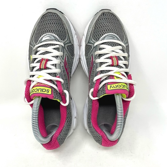Saucony Cohesion 6‎ Running Shoe Grey Pink Neon Womens 6 - Picture 6 of 9